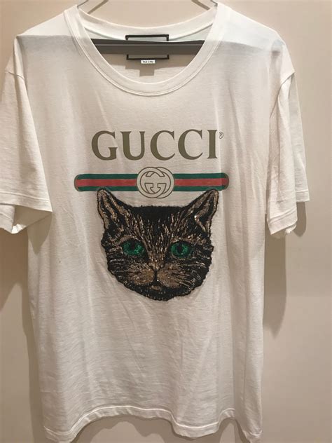 gucci mystic cat t shirt replica|gucci shirt checker.